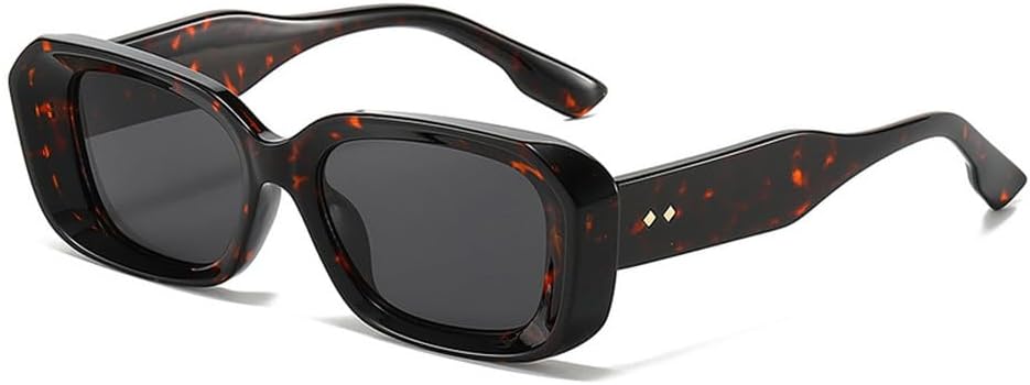 

Ретро квадратные солнцезащитные очки для мужчин, модные градиентные очки с защитой от УФ-излучения UV400, модные женские солнцезащитные очки с заклепками, зеленые и розовые солнцезащитные очки WNCKSQ, Black Leopard Gray