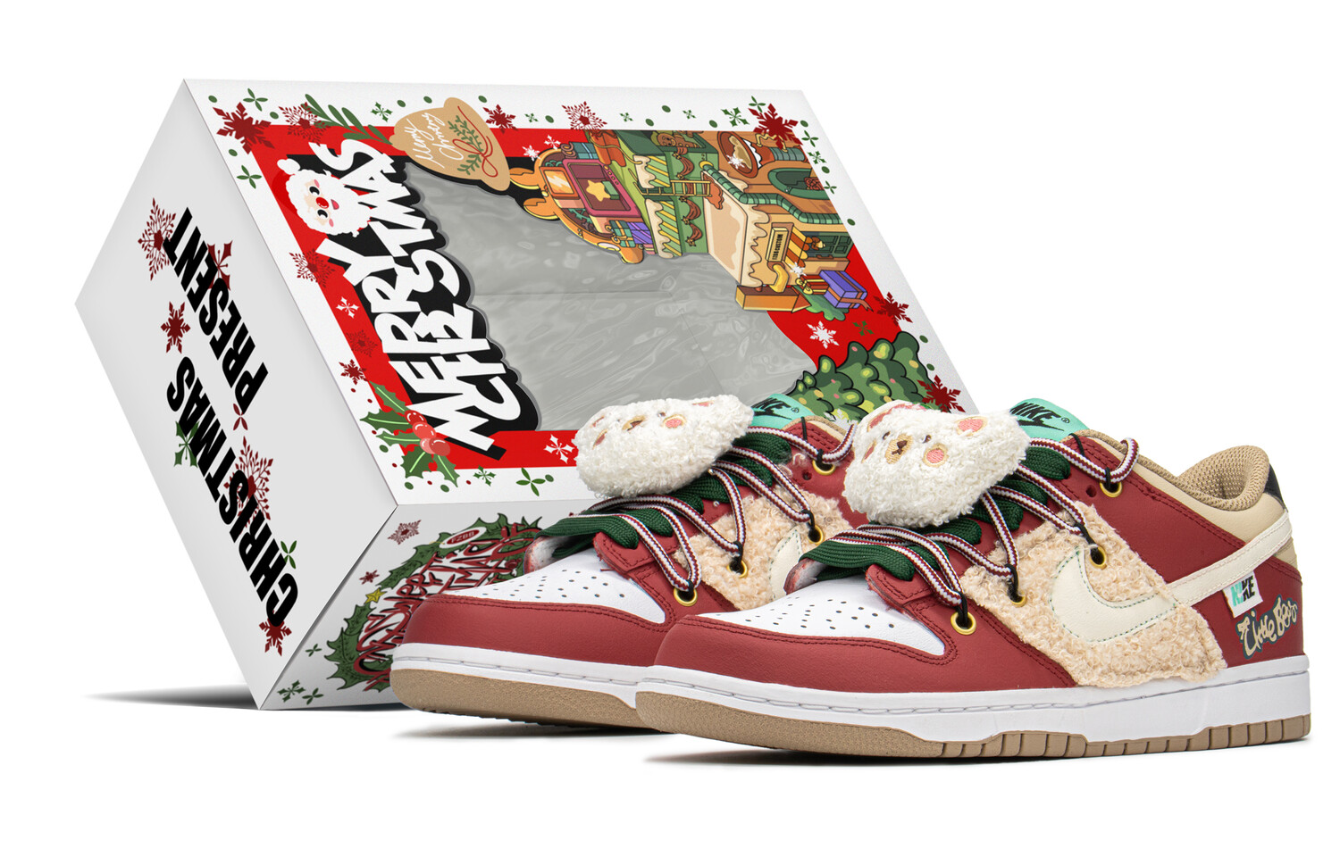 

Кроссовки Nike Dunk Skateboard Shoes Women's Low-Top Red/Khaki
