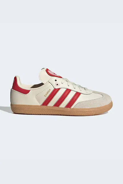 Кроссовки детские из замши и кожи Samba OG Adidas Originals, бежевый
