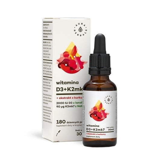 

Aura Herbals, травы, Д3+К2 МК7+куркума, 30 мл