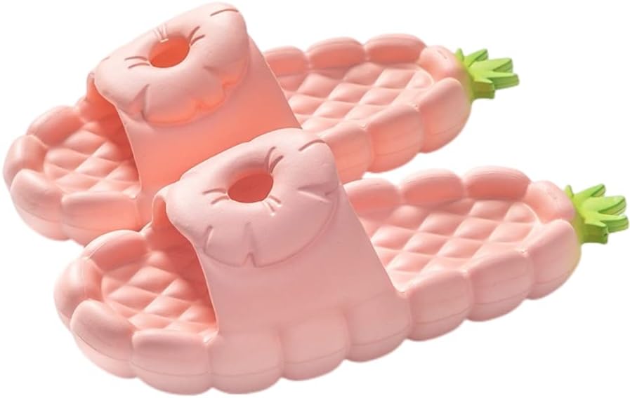 

ELLEES Унисекс взрослые милые тапочки-облака для женщин и мужчин, нескользящие сандалии для ванной и душа, с мягкой толстой подошвой, для дома и улицы, розовый