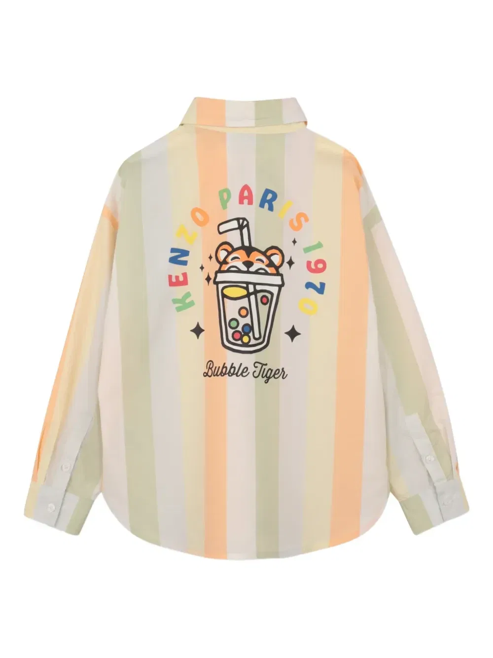 Рубашка в полоску Kenzo Kids, бежевый — фото 2