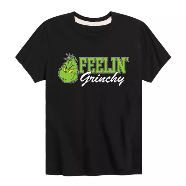 

Футболка с рисунком доктора Сьюза "Feelin' Grinchy" для мальчиков 8-20 лет Licensed Character, черный