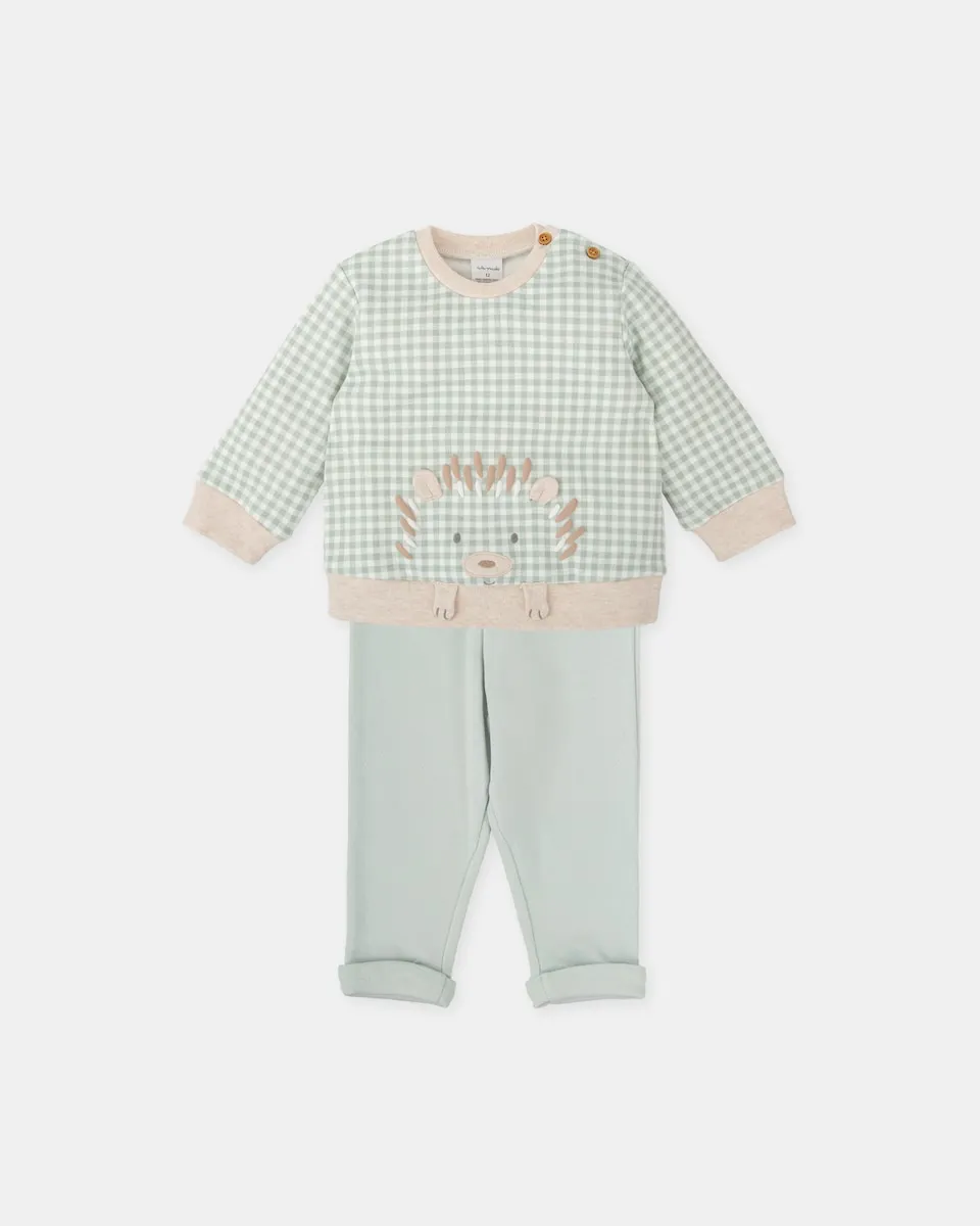 

Детский комплект из двух предметов, ежик, аквамариновый Tutto Piccolo, светло-зеленый