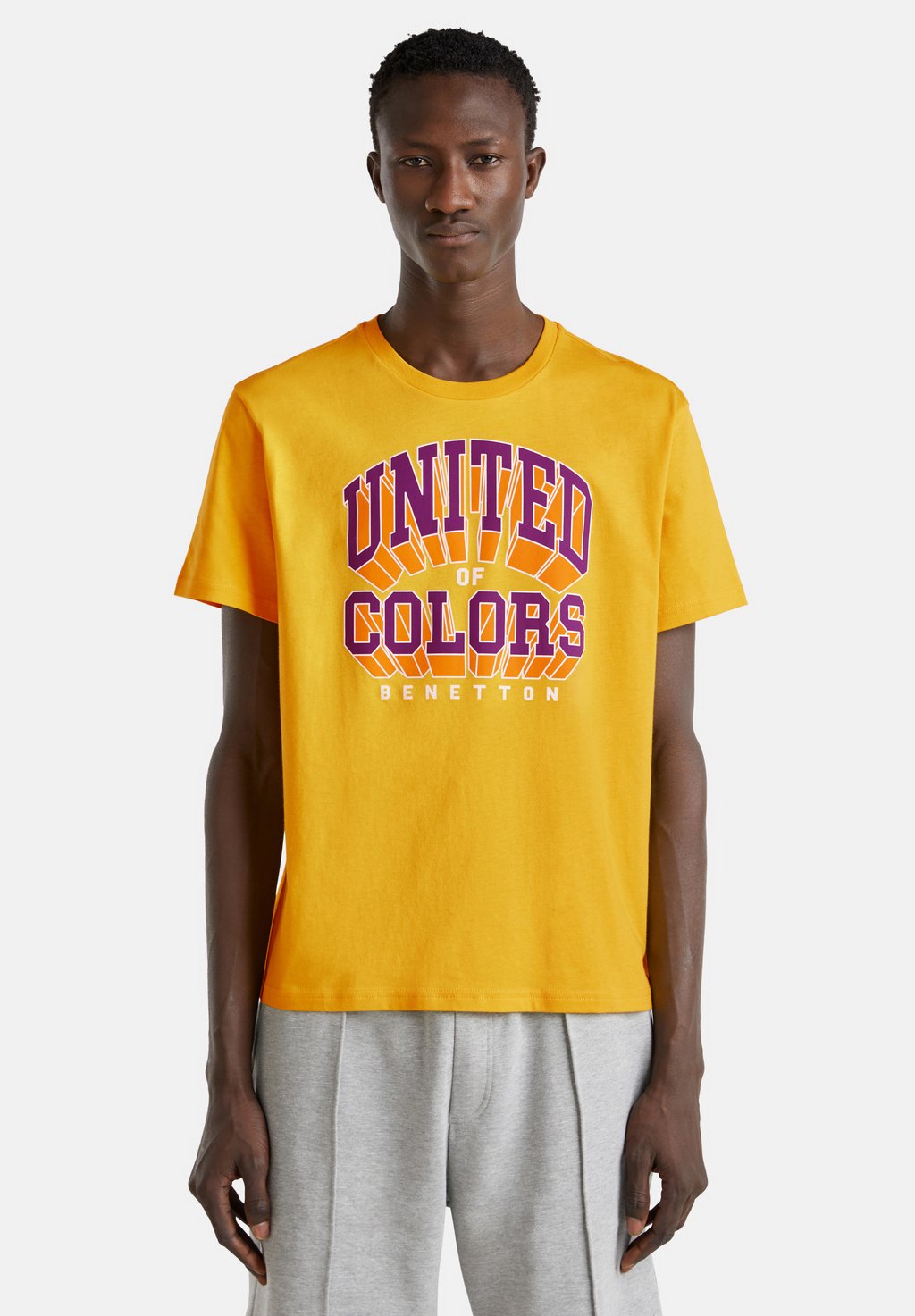 

Футболка с принтом WITH LOGO United Colors of Benetton, желтый