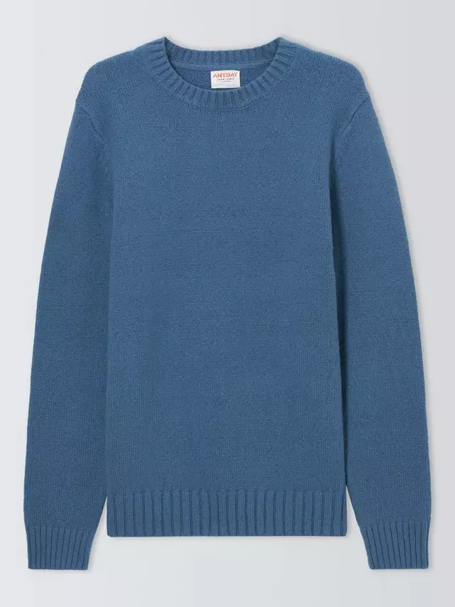 

Джемпер John Lewis ANYDAY Cotton Blend Knit Crew Neck, цвет mid/blue