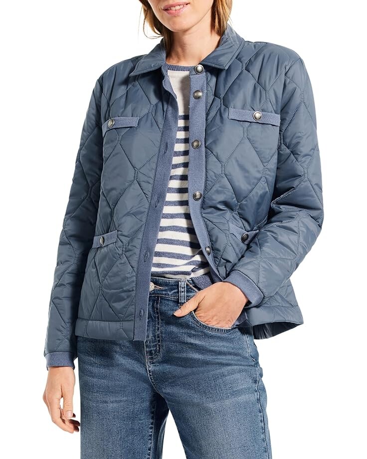 

Куртка NIC+ZOE Knit Trim Puffer, синий