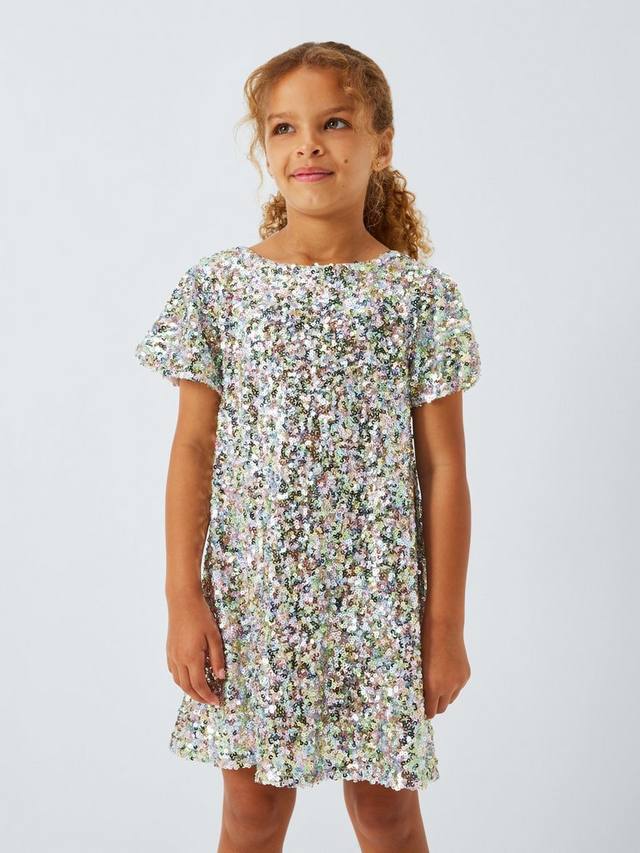 

Детское платье для вечеринки с ангельскими рукавами и пайетками John Lewis, Pink