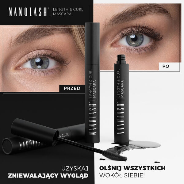 Удлиняющая и подкручивающая тушь для ресниц, 10 мл Nanolash Length & curl mascara — фото 3