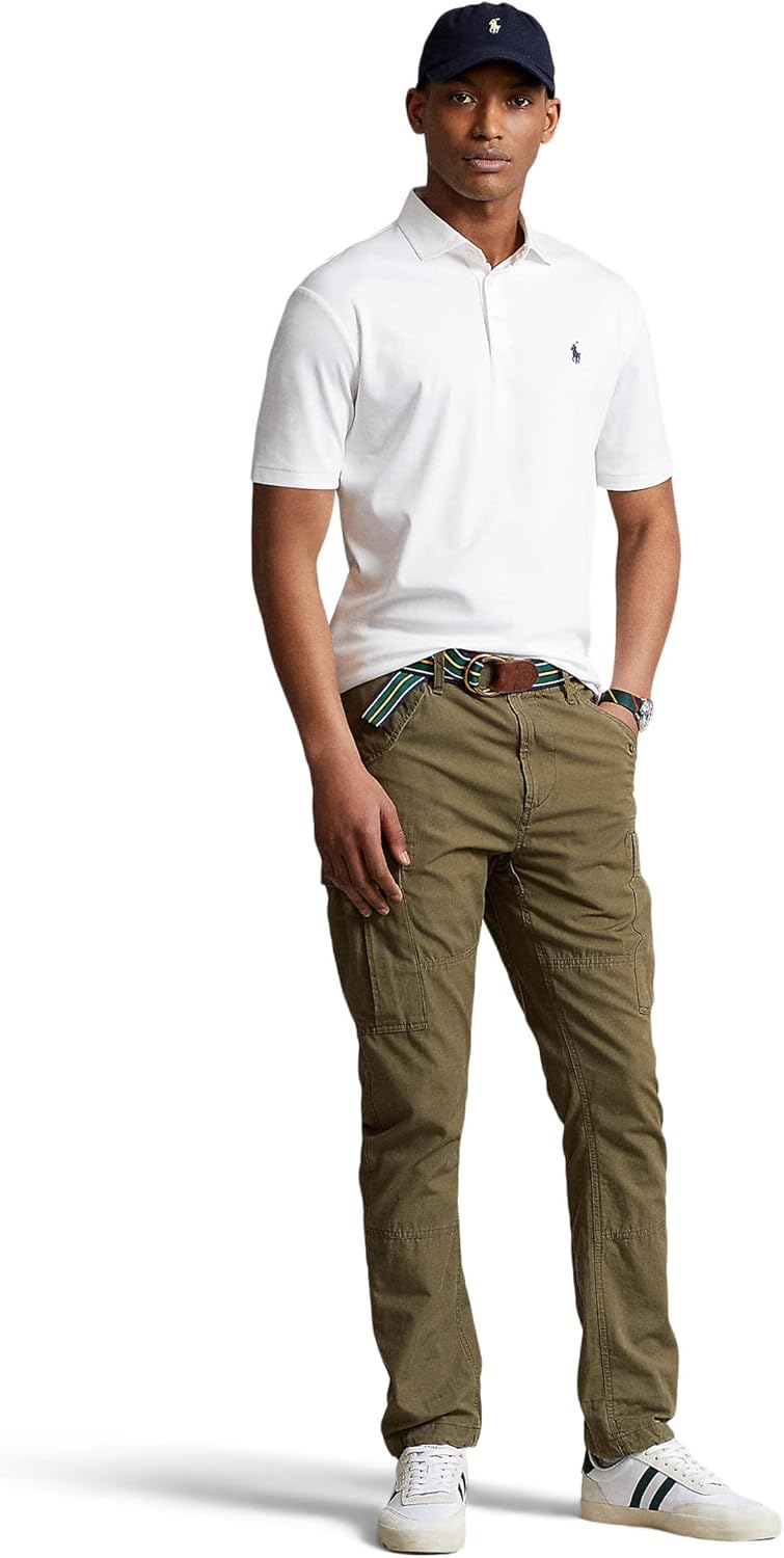 POLO RALPH LAUREN Мужская классическая футболка-поло из мягкого хлопка, White — фото 4