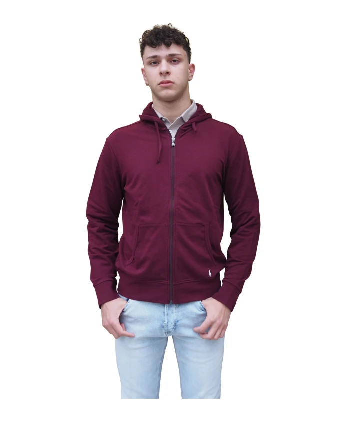 

Толстовка с капюшоном, завязками и молнией. Ralph Lauren, красный