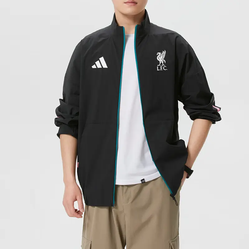 Adidas Мужская куртка, черный, с воротником-стойкой, средней жесткости, другие — фото 4