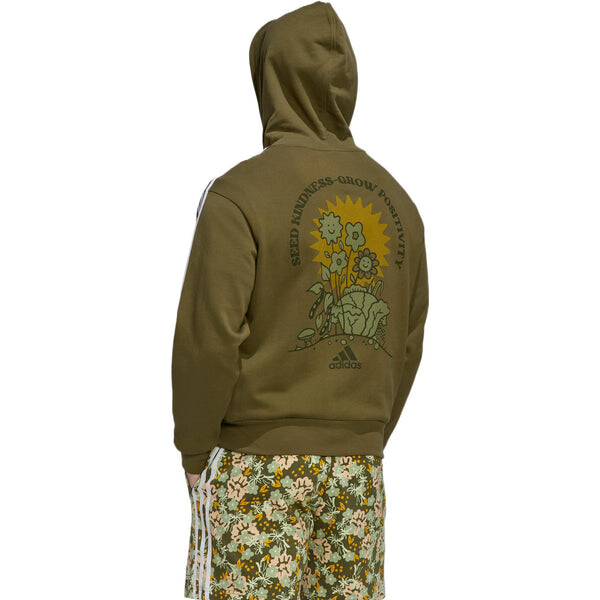 Куртка Men's adidas Alphabet Florets Funny Printing Sports Zipper Hooded Jacket Green, мультиколор — фото 3