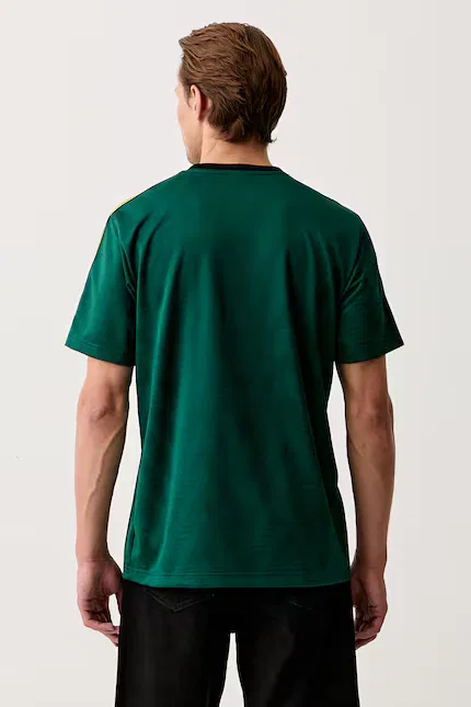 Футболка с жаккардовым узором JACQUARD JSY Adidas Originals, зеленый — фото 3