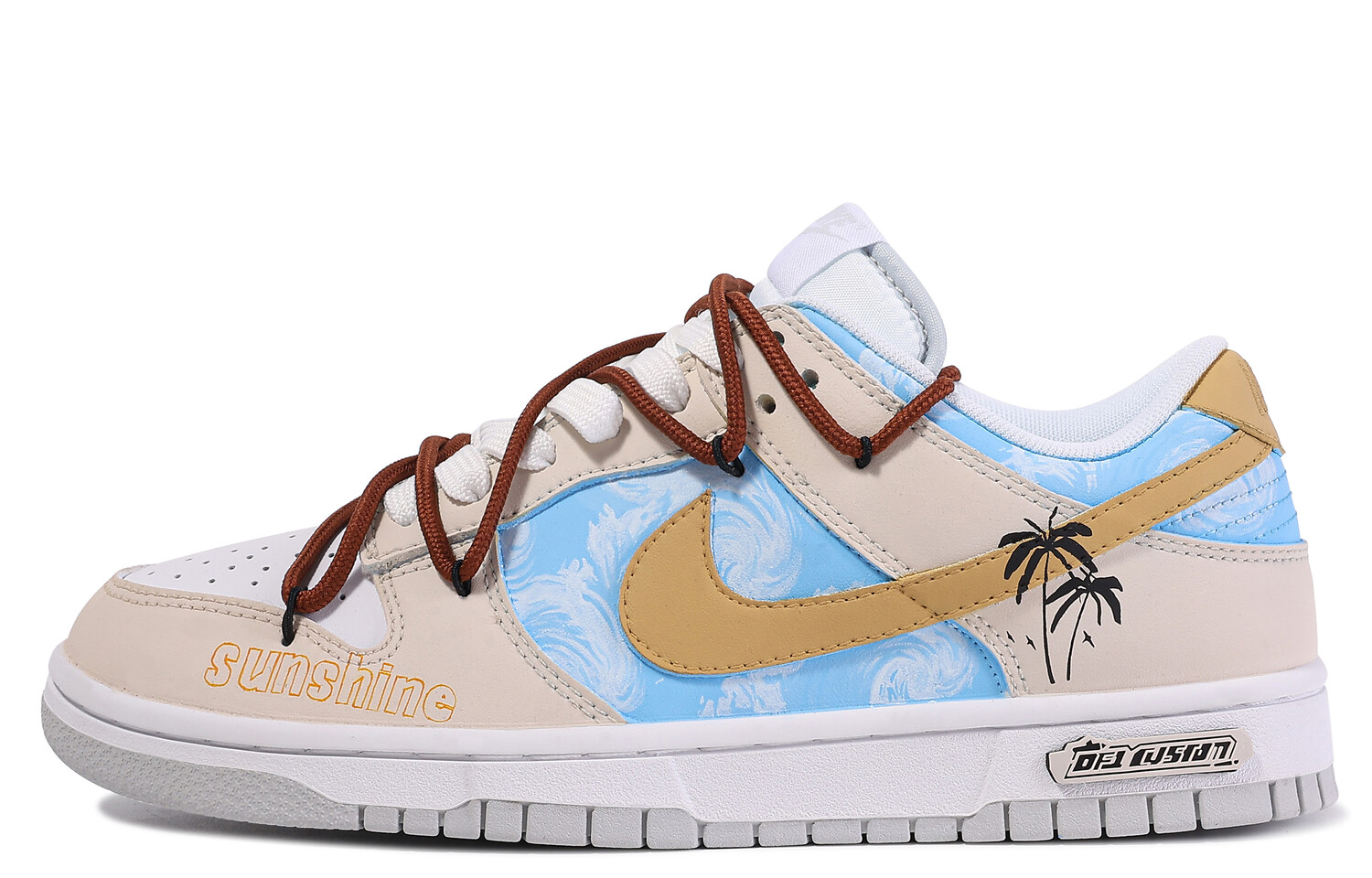 

Кроссовки Nike Dunk Skateboarding Shoes Women's Low-top Yellow/blue, желтый
