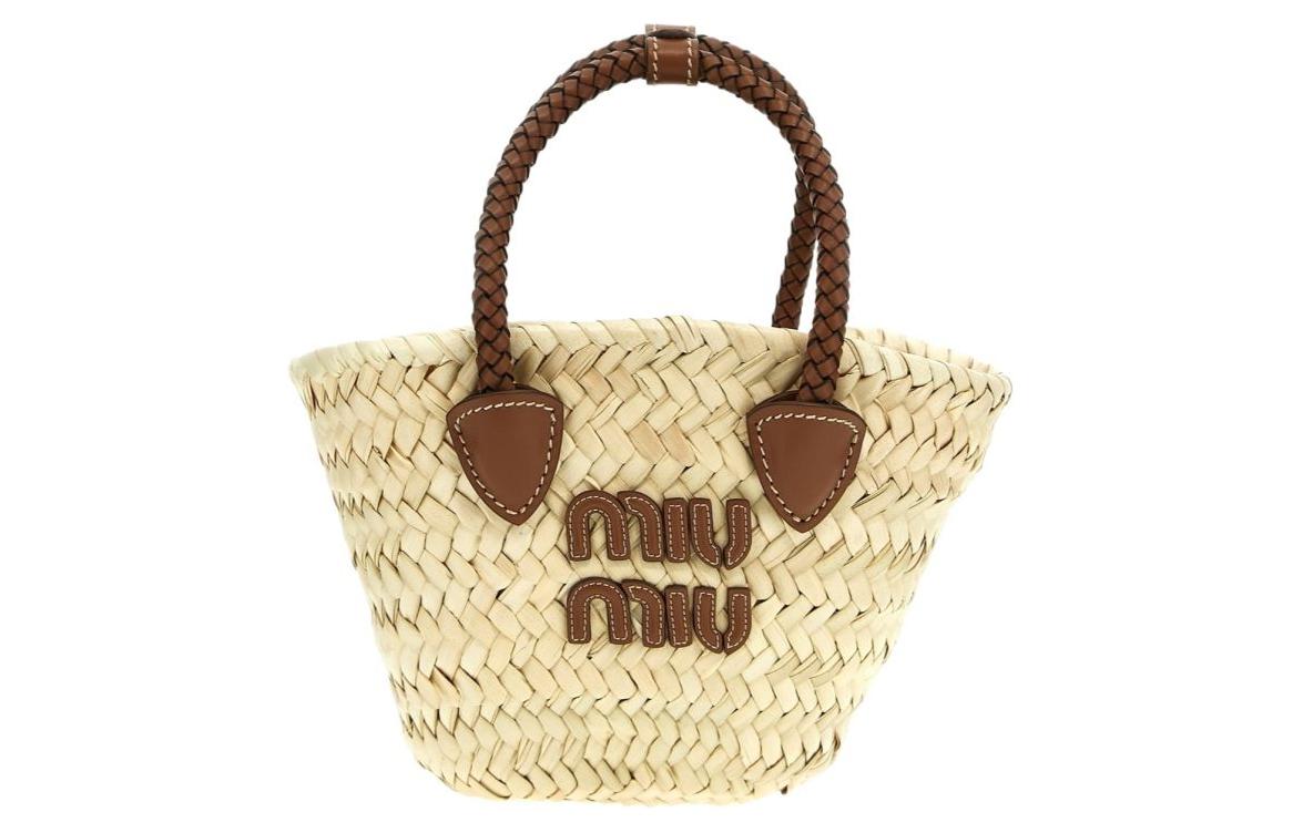 

MIU MIU Сумка через плечо из телячьей кожи, кроссбоди, женская сумка natural и brown