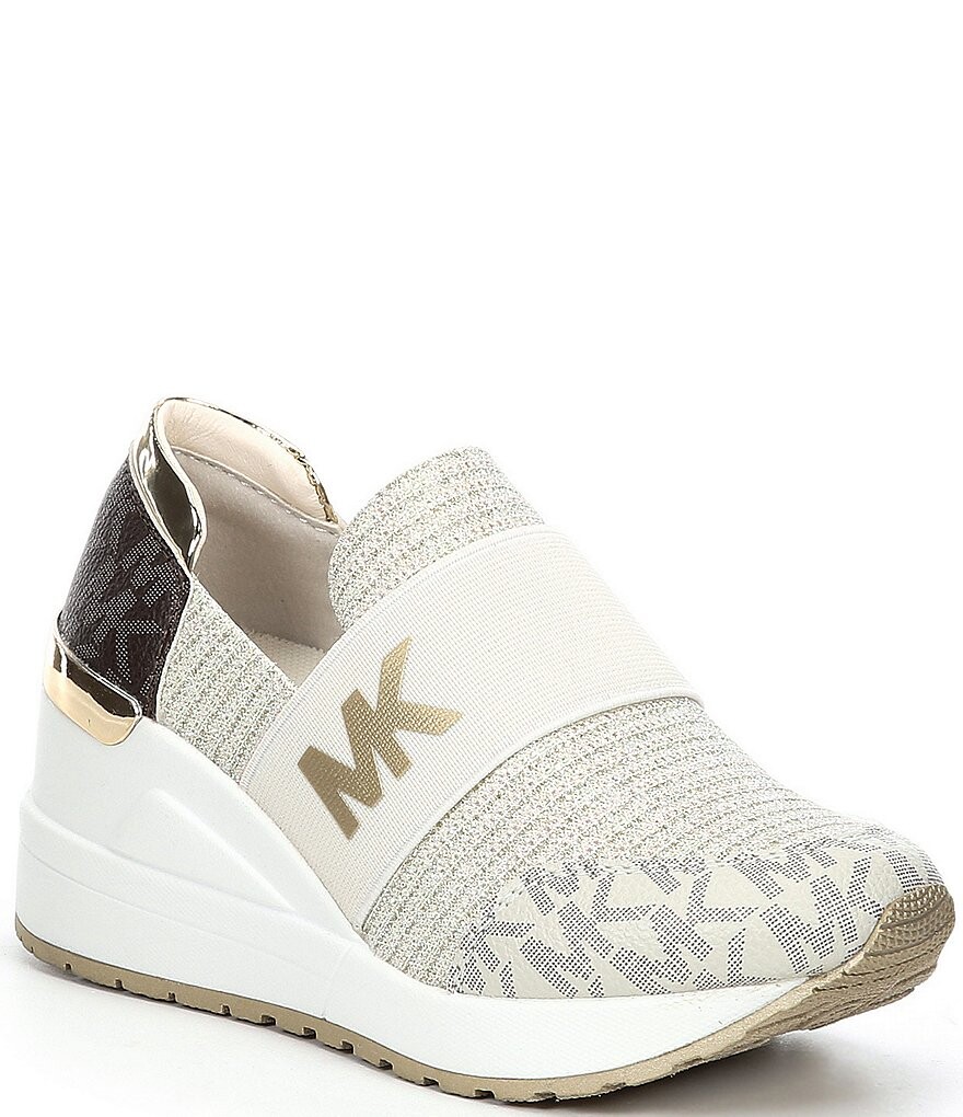 

Кроссовки без шнуровки на танкетке с логотипом MICHAEL Michael Kors Girls' Neo Flex (молодежная), слоновая кость