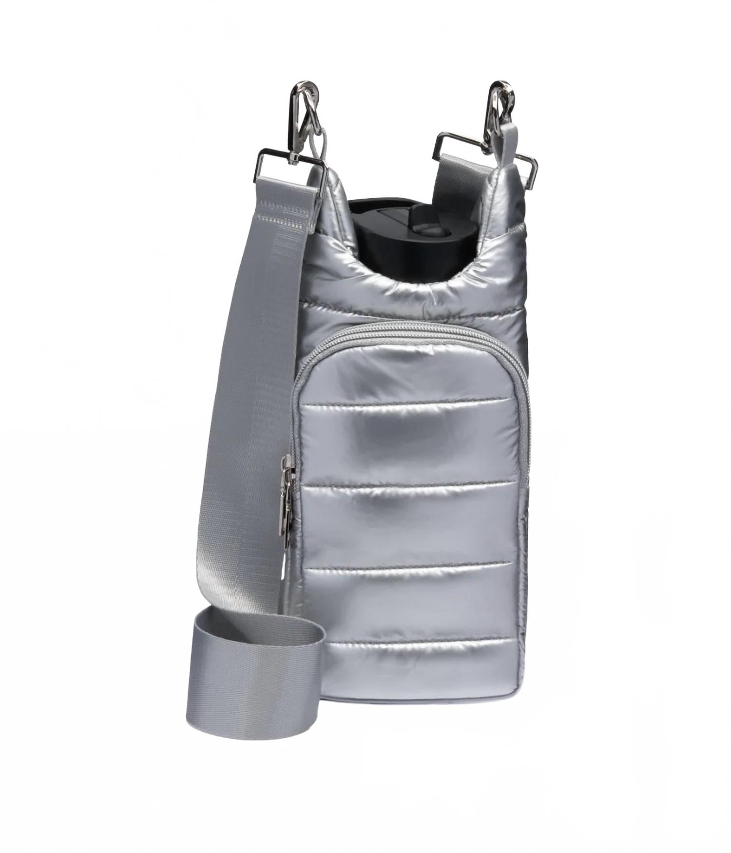 

Унисекс блестящая гидросумка с сплошным ремешком, серебристый блестящий/серебристый сплошной ремешок WanderFull