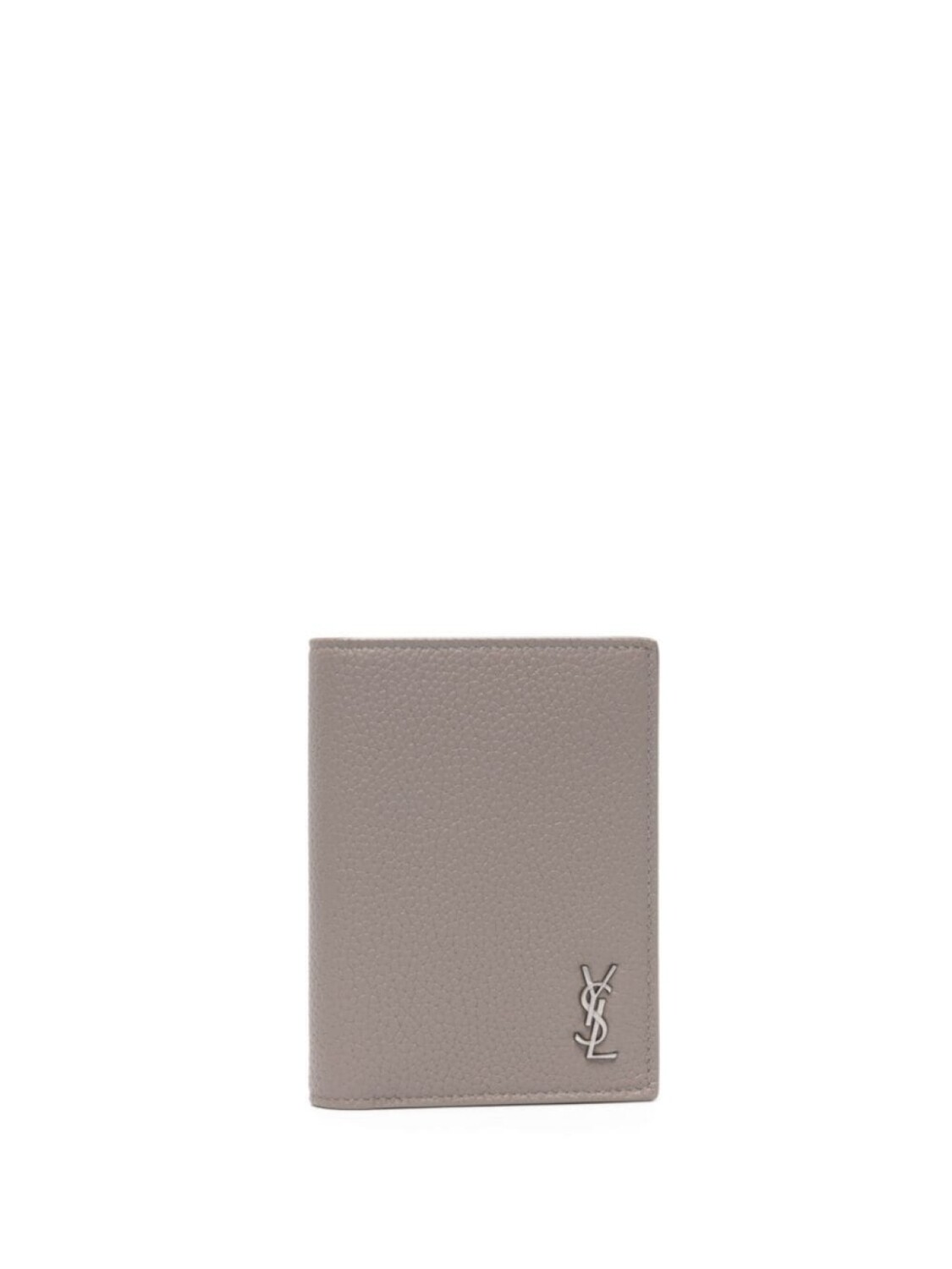 

Saint Laurent YSL-plaque leather wallet, серый