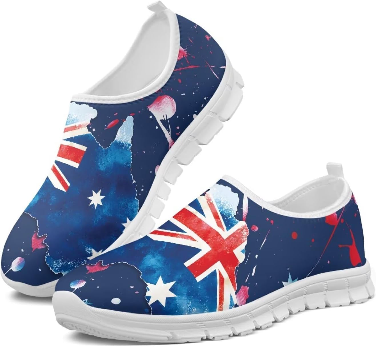 

Мужские слипоны Howilath с принтом флага, повседневные кроссовки для бега, мокасины с противоскользящей подошвой из ЭВА, 11 Australian Flag