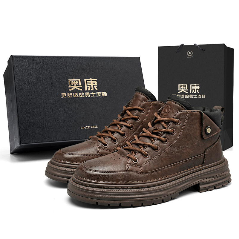

AOKANG Мужские ботинки Martin черно-коричневые, цвет Black Brown[Box]Standard Sports Shoe Size