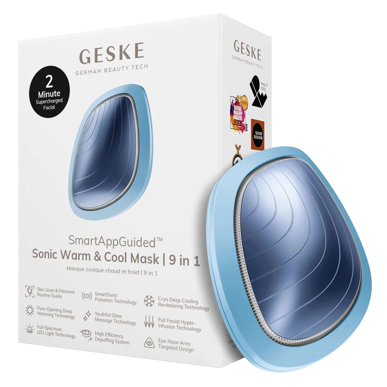 Маска для лица Geske — LED- «SmartAppGuided Sonic Warm & Cool Mask 9 in » от , Turquoise