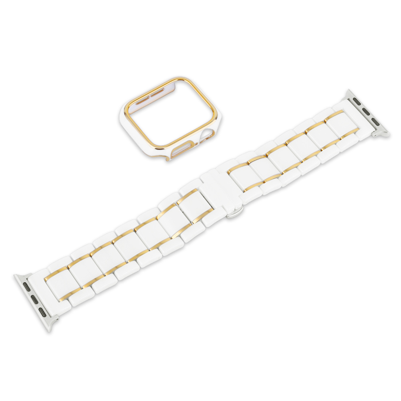 

CHENSONG Часы Strap Apple Compatibility Ceramic Material, White gold + white gold case