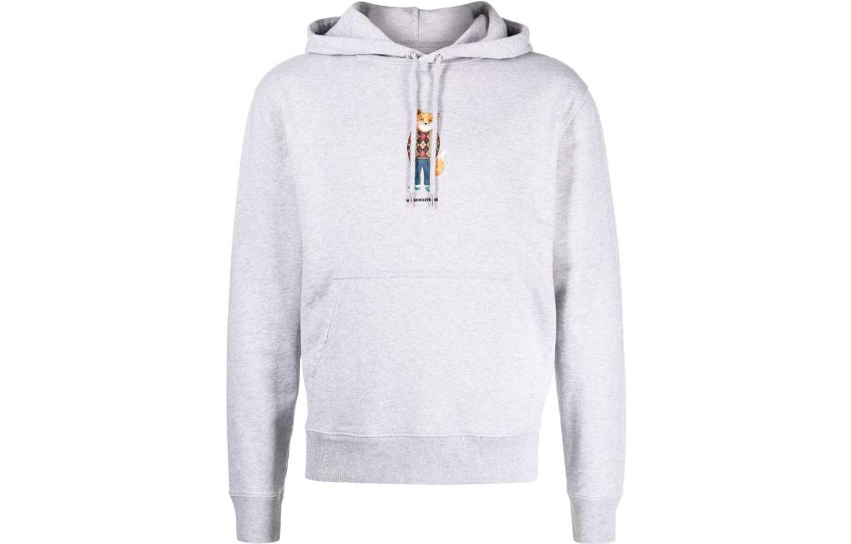 

Толстовка с капюшоном на шнурке с принтом лисы maison kitsuné Maison Kitsune, серый