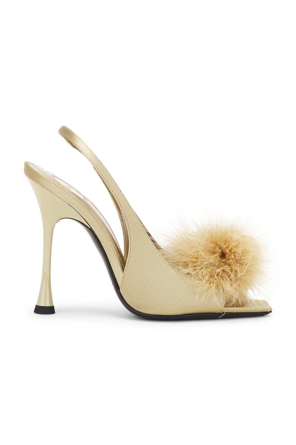 Сандалии Lydia с ремешком на пятке Saint Laurent, цвет Grain Beige