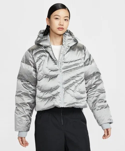 Женская куртка-пуховик Nike Therma-FIT Oversized Down Puffer Jacket серебристый