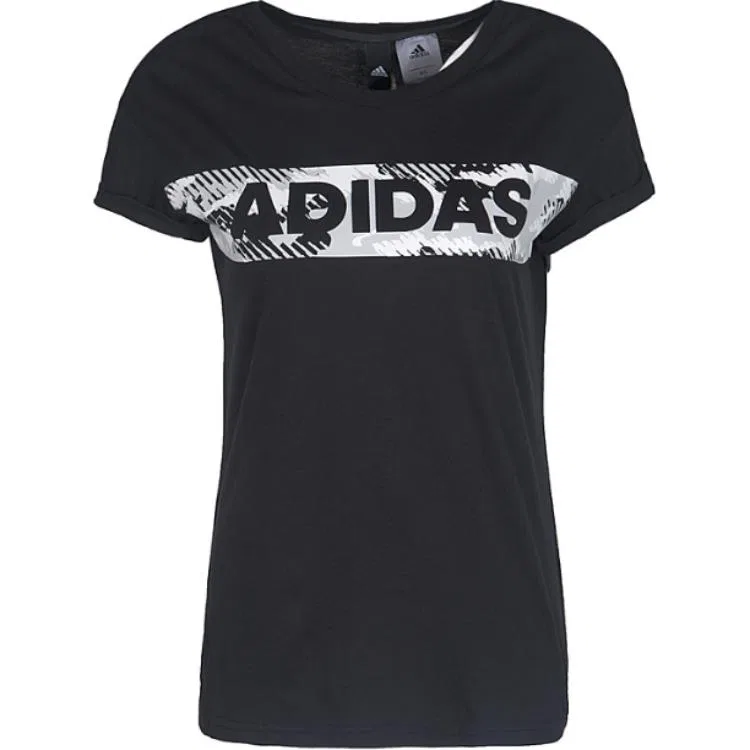 Футболка с опущенным плечом Adidas черная