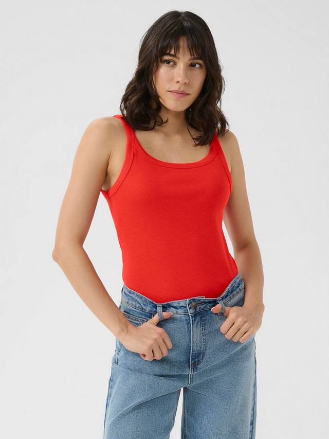 

KAcarna майка без рукавов из хлопковой смеси с круглым вырезом KAFFE, True Red