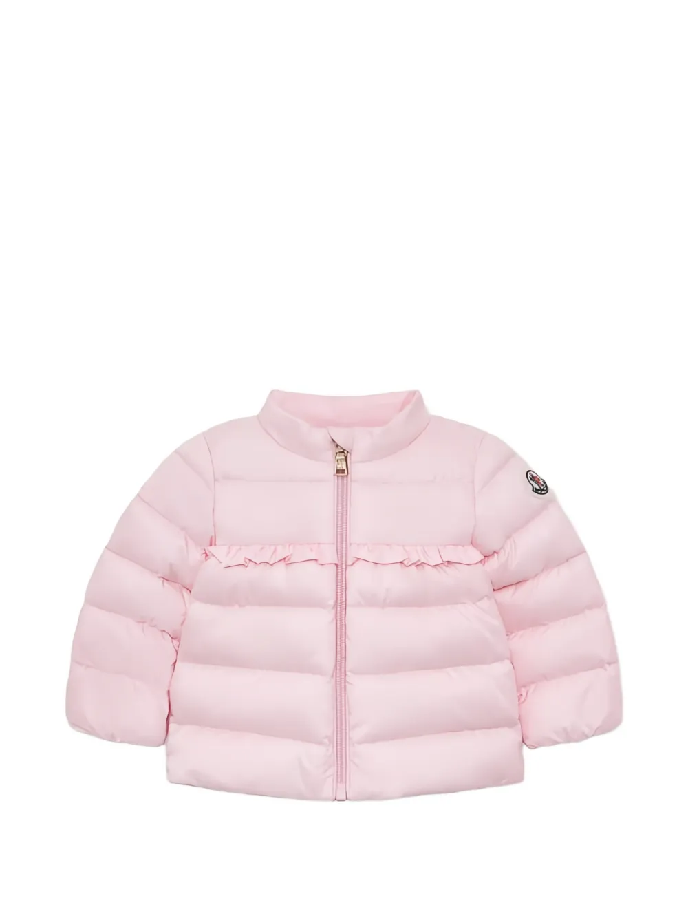 

Пуховик с оборками Moncler Enfant, розовый