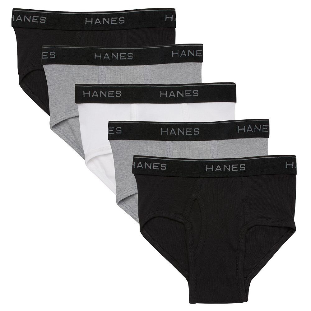 

Комплект эластичных трусов Hanes Ultimate для мальчиков 6–16 лет, 5 шт., с поясом Comfort Flex и тканью Cool Comfort, цвет Black White Gray