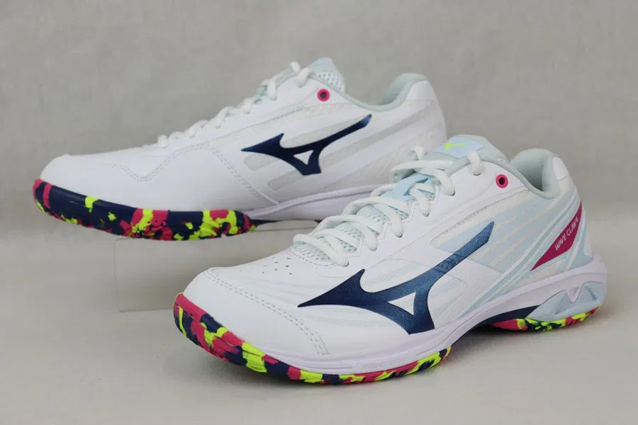 Унисекс кроссовки для бадминтона «Wave Claw 4» от Mizuno, 02 White X Ice Blue — фото 2