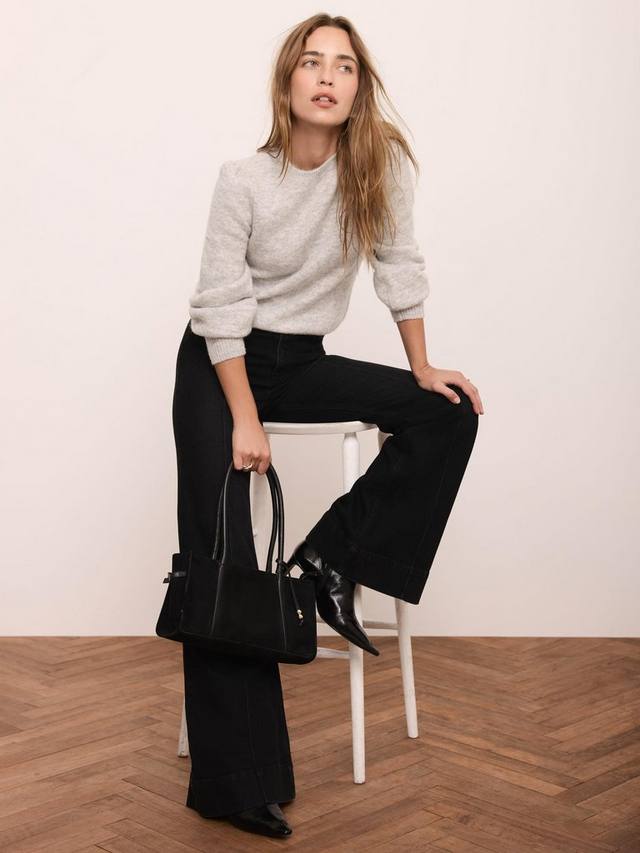 

Джемпер с пышными рукавами из шерсти Mint Velvet, Grey