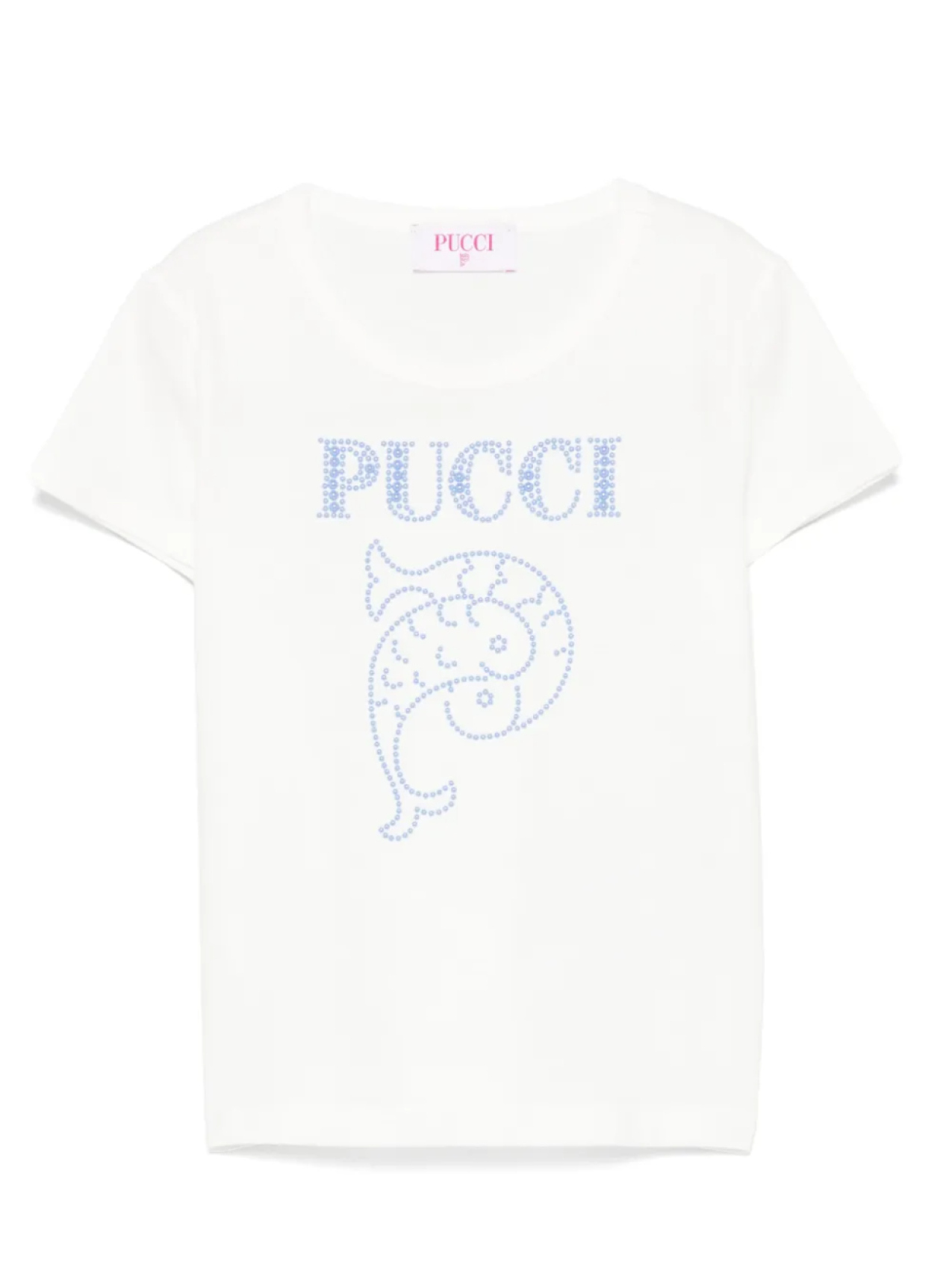 

Футболка с логотипом, украшенная бисером PUCCI Junior, белый
