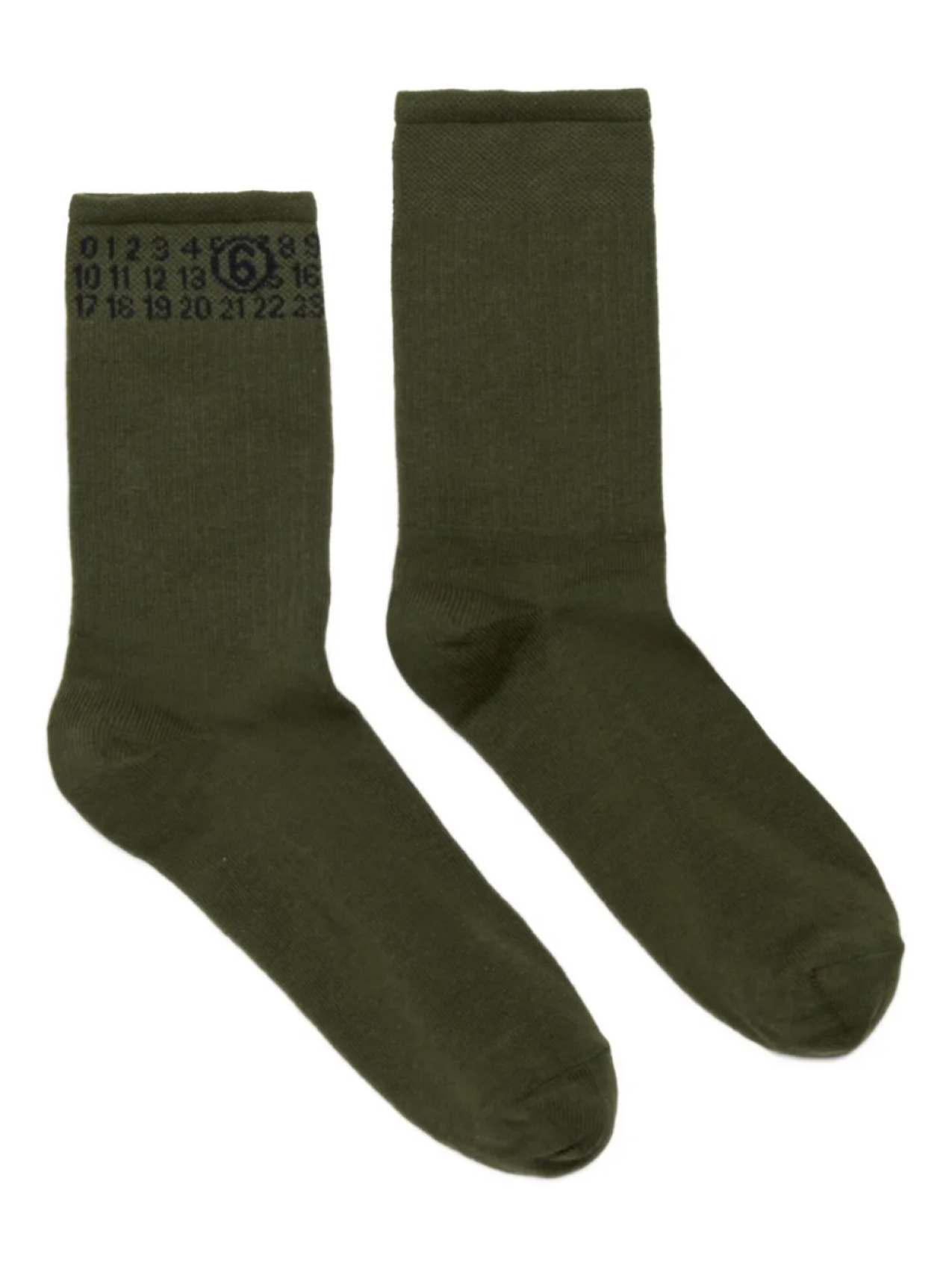 

MM6 Maison Margiela Kids носки в рубчик с цифровым логотипом, зеленый