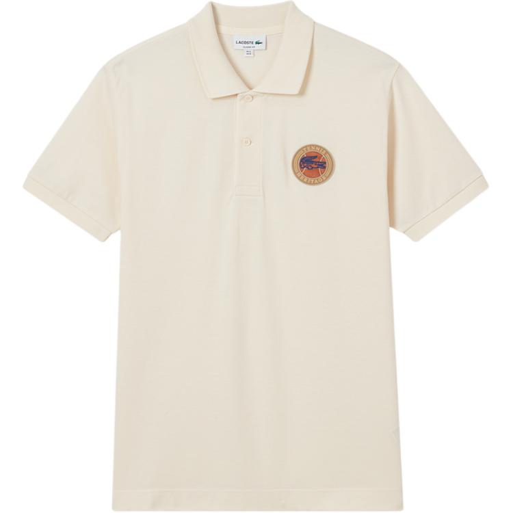 Поло Lacoste, мужское, кремовый