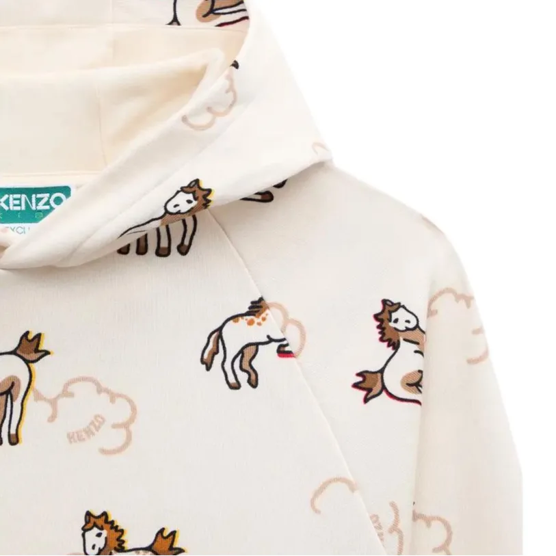 Детский худи KENZO, экрю — фото 4