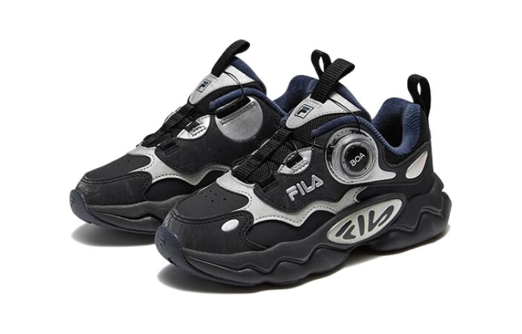 FILA KIDS Детские кроссовки с низким верхом, амортизирующие, износостойкие, черно-синие, для детей 3–7 лет — фото 3