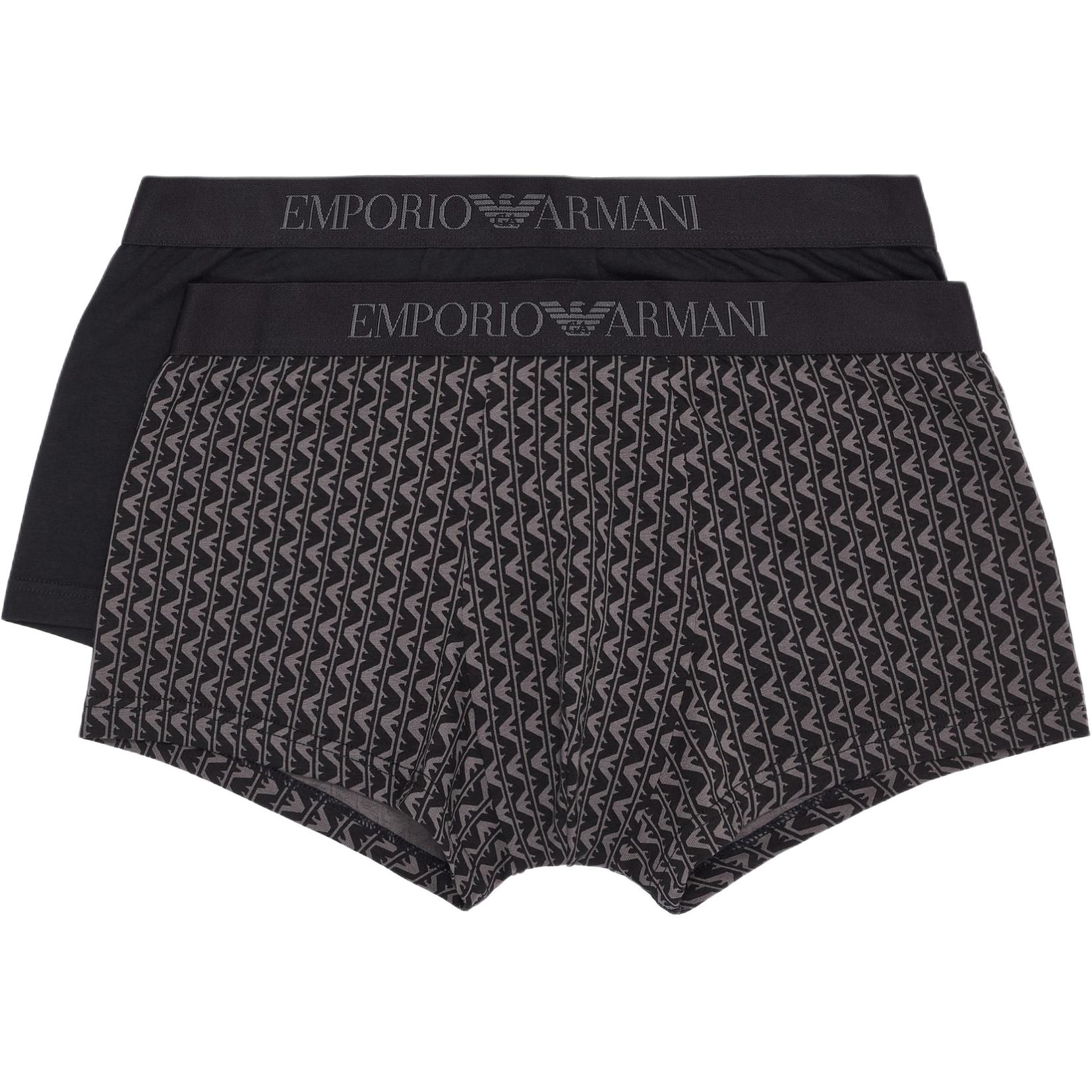 

Два боксера-брифа с комбинированным принтом EMPORIO ARMANI, черный