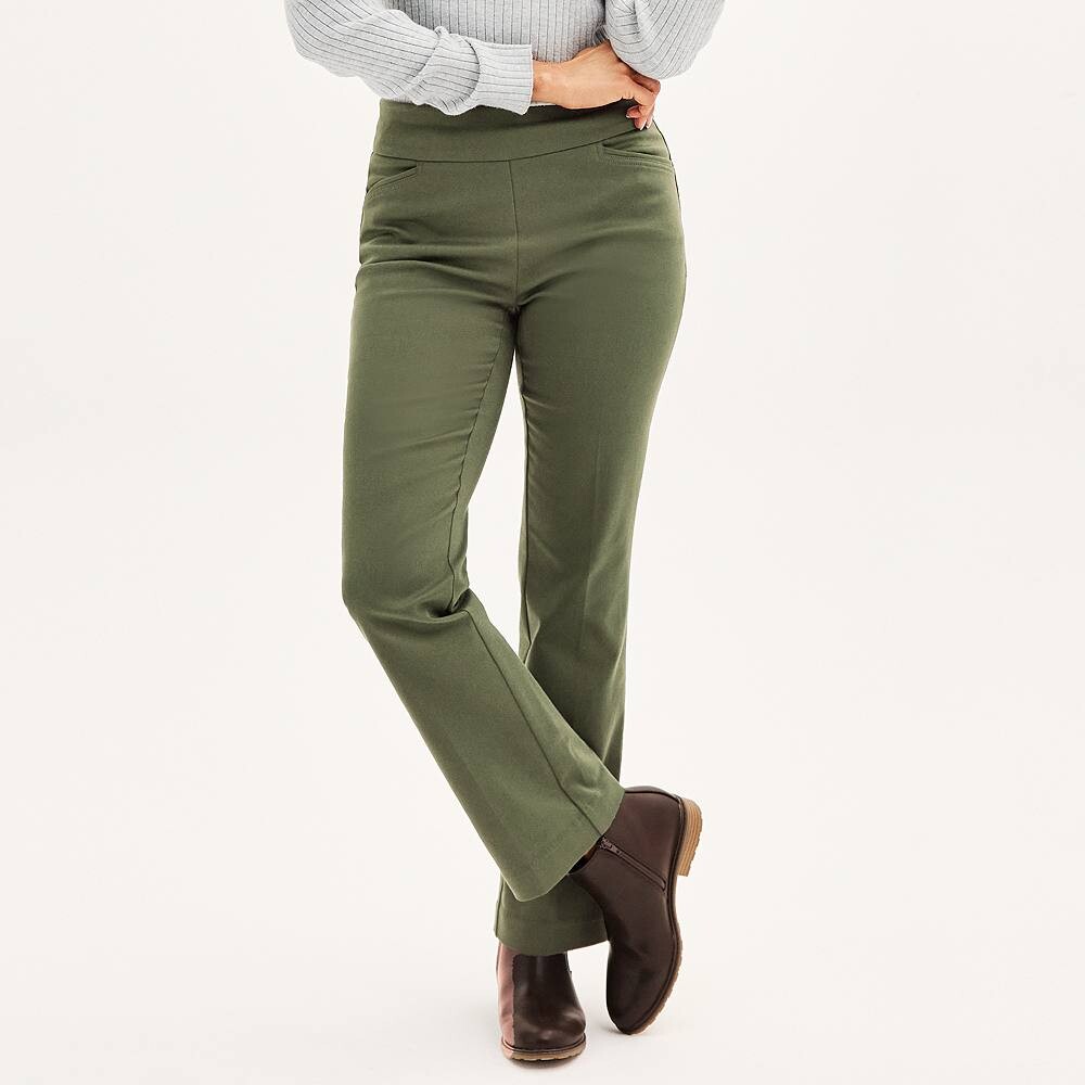 

Женские брюки без шнурков Croft & Barrow Effortless Bootcut, цвет Infantry Olive