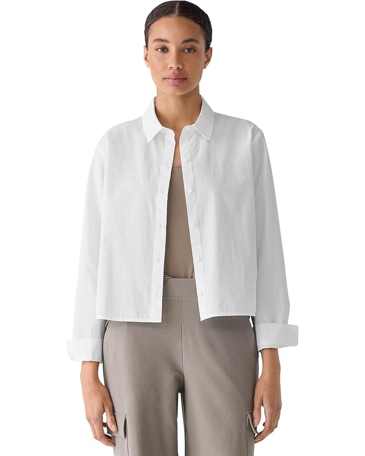 

Рубашка Eileen Fisher Classic Collar Shirt, цвет White 4