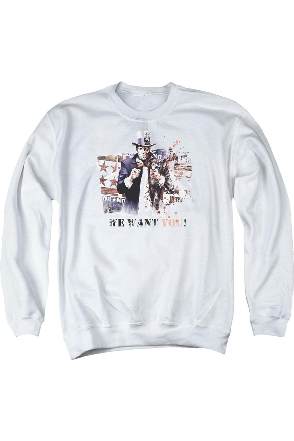 

Толстовка Batman Arkham City We Want You для взрослых с круглым вырезом Gildan, белый