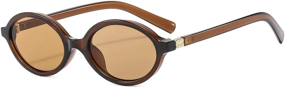 

Винтажные маленькие круглые солнцезащитные очки для женщин и мужчин в стиле ретро, ​​солнцезащитные очки с защитой от УФ-излучения UV400 LANGSER, Brown Brown