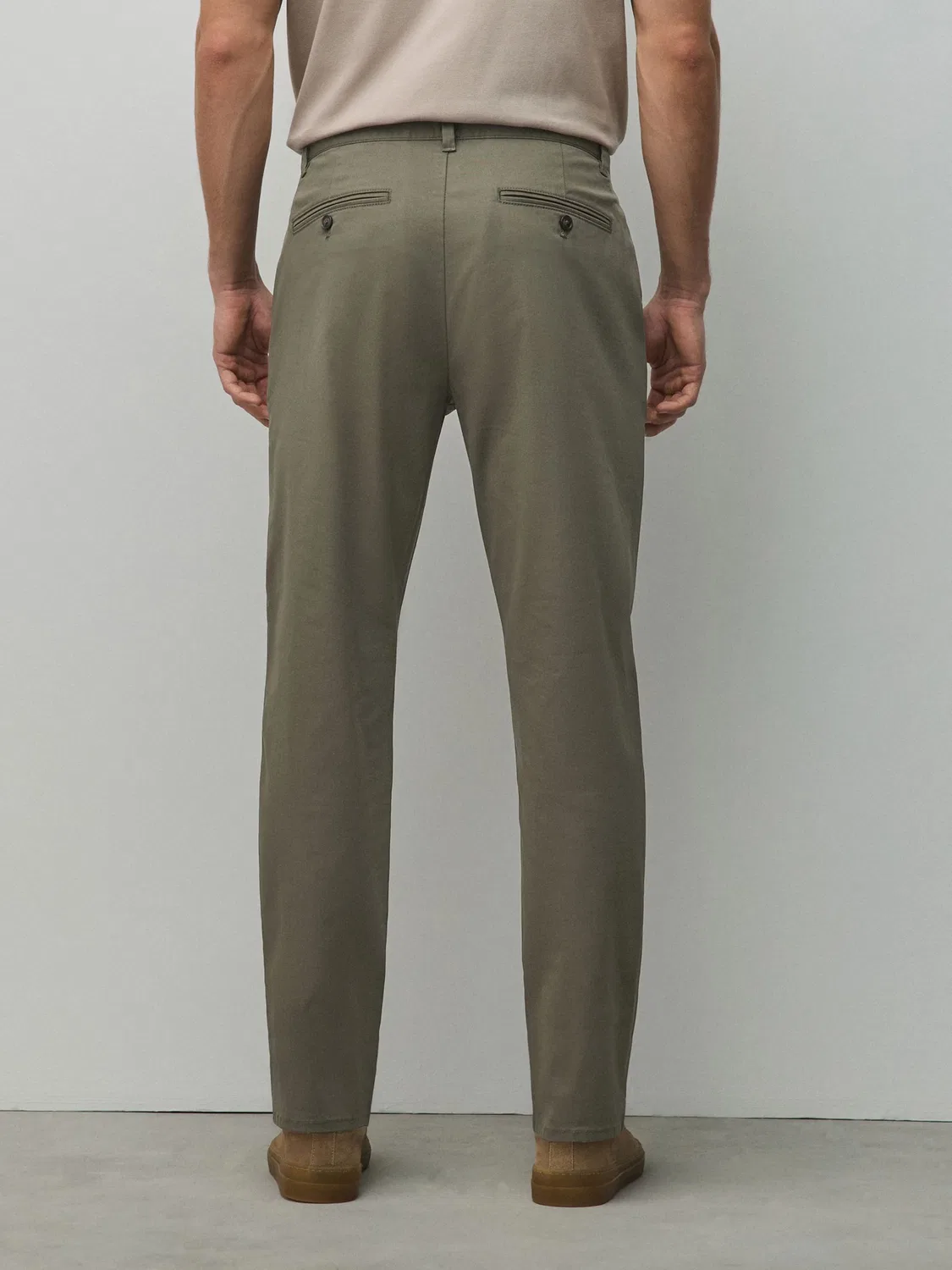 Узкие брюки чинос Next, Khaki — фото 3
