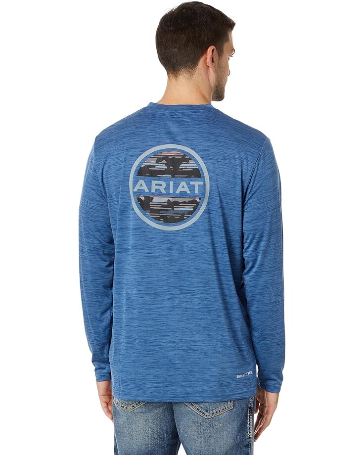 

Футболка Ariat Charger Camo Circle Long Sleeve T-Shirt, цвет Deep Space Heather