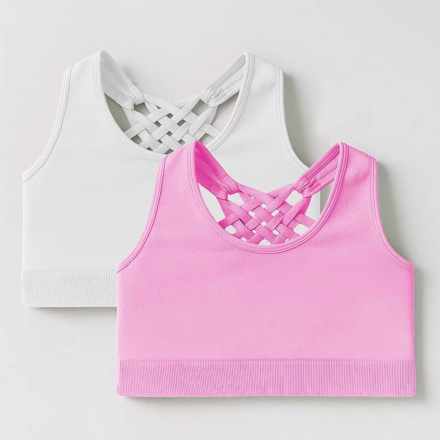 Спортивный топ Kurve для девочек, цвет White/Pink Set — фото 2