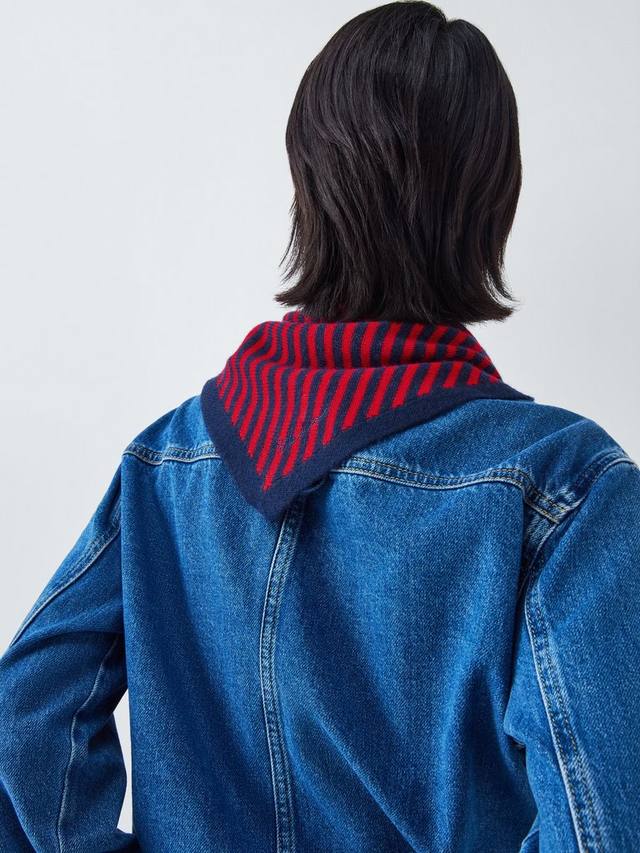 

Шерстяной шарф-косынка в полоску TBCo, Navy